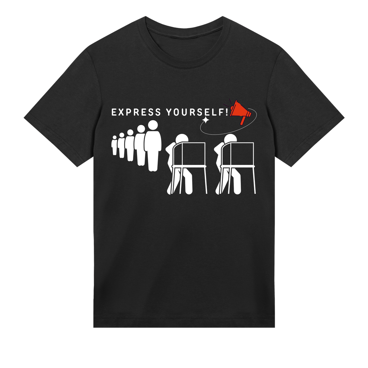 Expressive Megaphone Tee - Black men - T-shirts