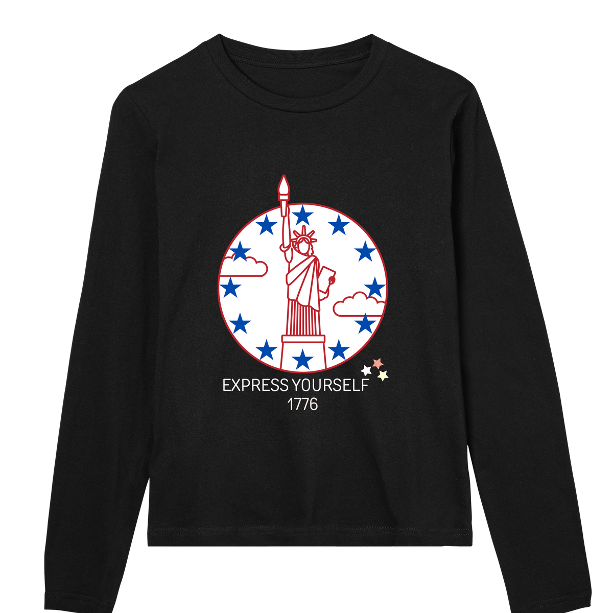 Stars of Freedom - Express Yourself 4th July Edition - Black women - Long Sleeve T-shirts