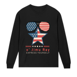 Patriotic Star - Cool Style o' Jimu Ray 4th July Special - Black men - Long Sleeve T-shirts