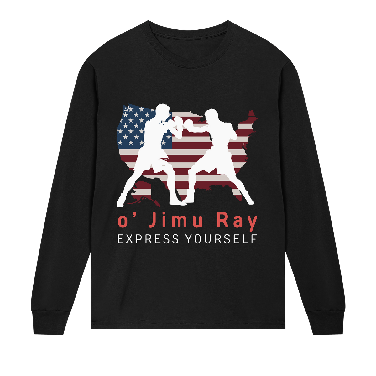 American Boxer Shirt - o' Jimu Ray 4th July Special - Black men - Long Sleeve T-shirts