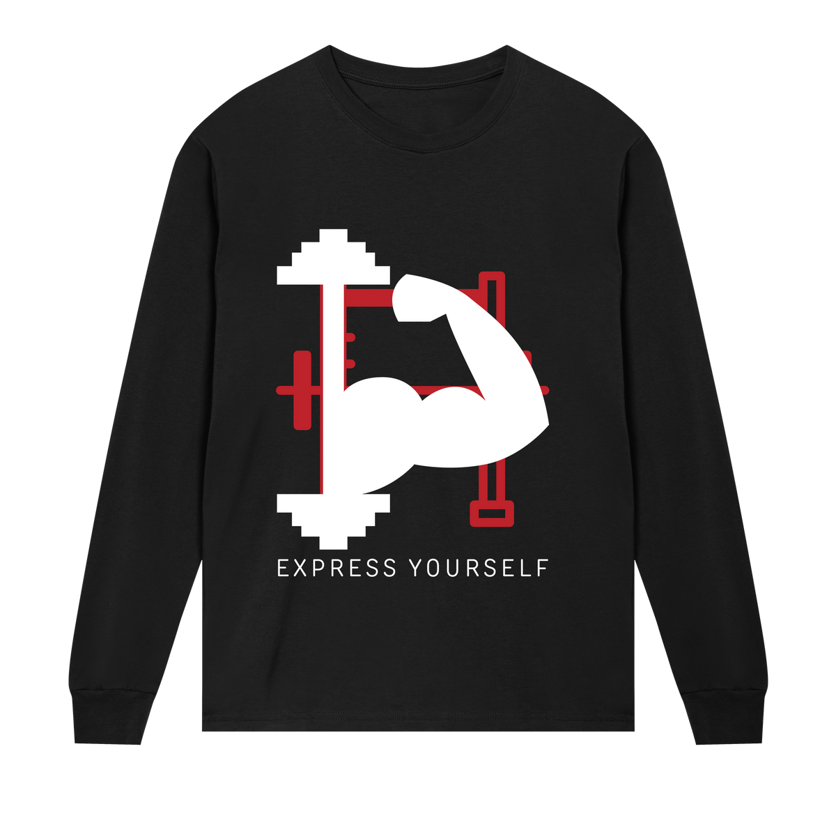 Flex Your Strength - Bold Full Sleeve - Black men - Long Sleeve T-shirts