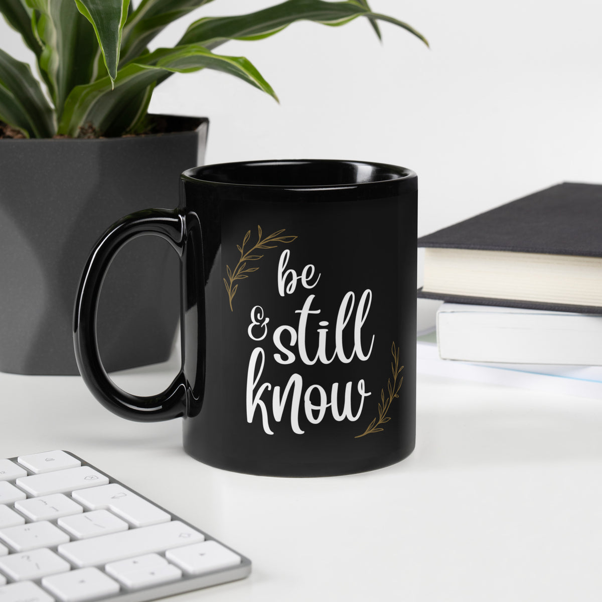 Be Still and Know Black Glossy Mug - 11 oz - Mugs