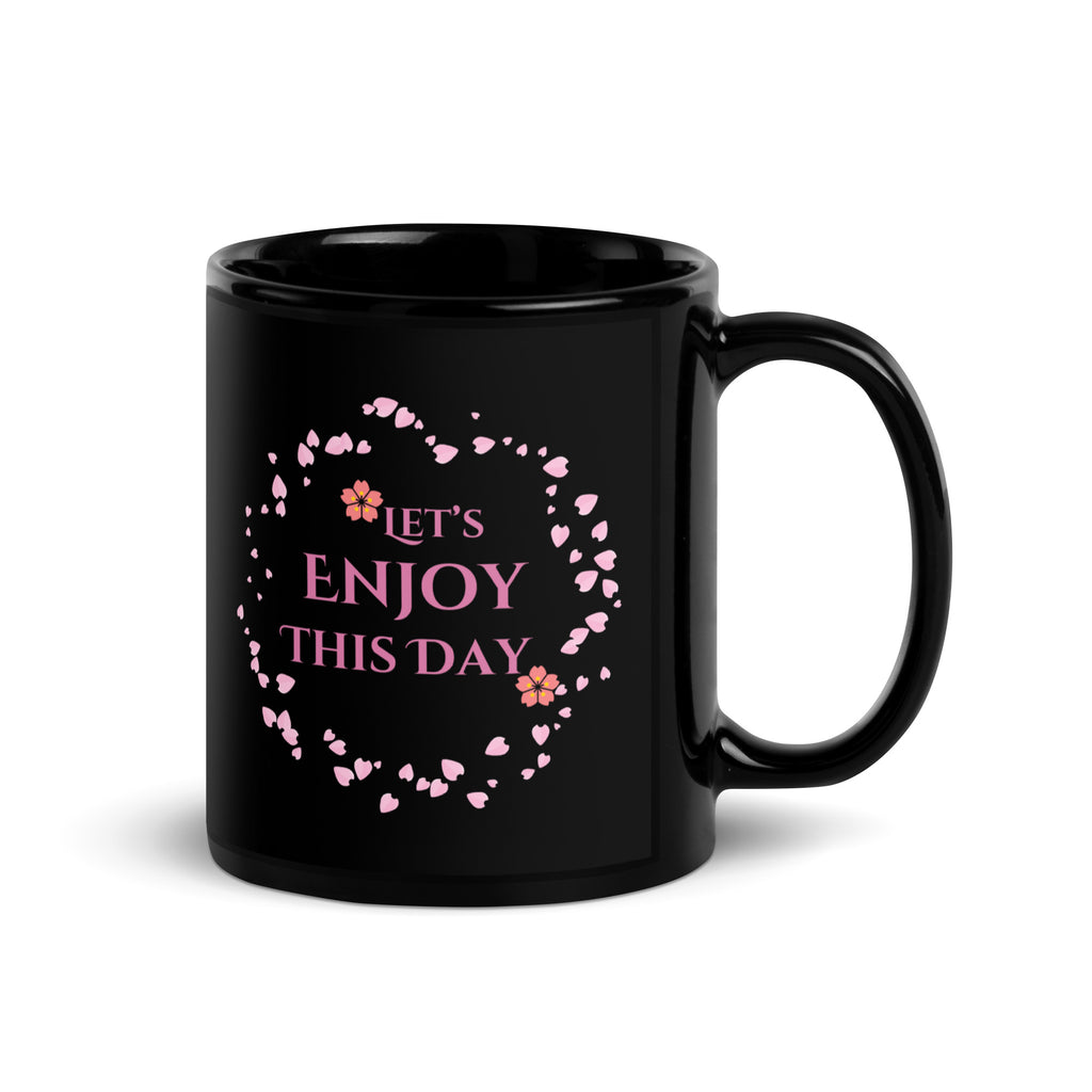 Let's Enjoy This Day - Pink Floral Wreath Mug - 11 oz - Mugs