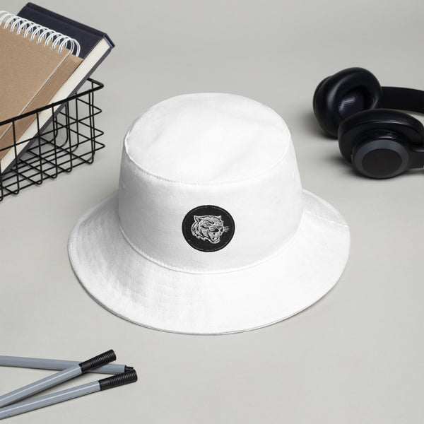 Unleash Your Wild Side - Tiger Emblem - White - Bucket Hat