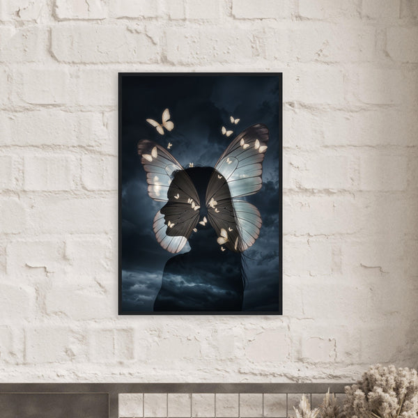 Metamorphosis - Butterfly Soul Framed Art Print - 60x90 cm 24x36″ Black frame - Framed Posters