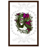 Masked Enchantment - Deluxe Framed Poster - 28x43 cm XL (11x17″) Dark wood frame - Framed Posters