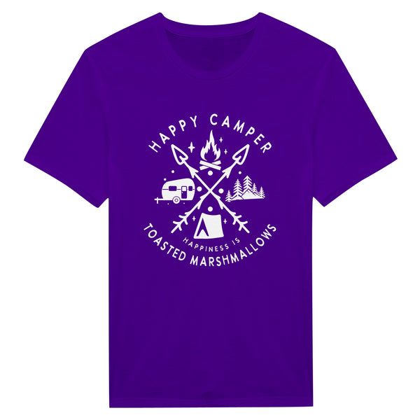 HAPPY CAMPER - Embrace the Joy of Outdoor Memories - Purple - T-Shirts