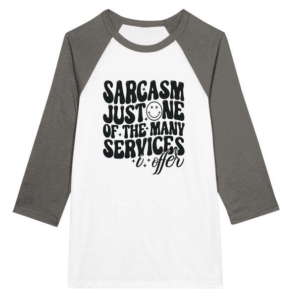 Embrace Sarcasm - Wear Your Wit with Our Unisex Raglan T-shirt! - White and Asphalt - T-shirts