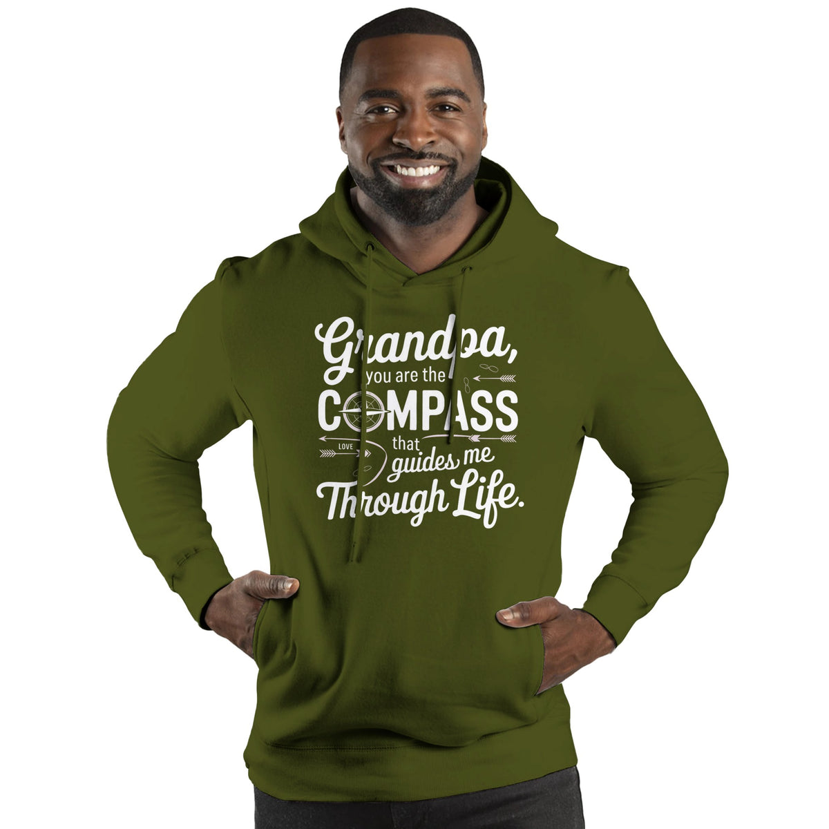 Grandpa’s Compass - Timeless Warmth - Army - Hoodies