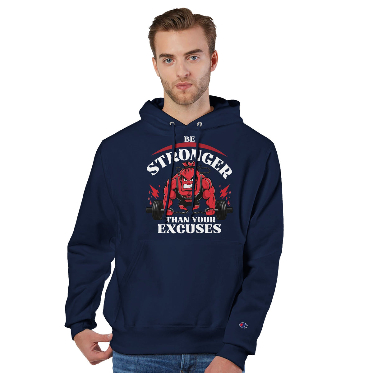 Fuel Your Grit - Gym Motivation Pullover by Champion - Navy - Hoodies