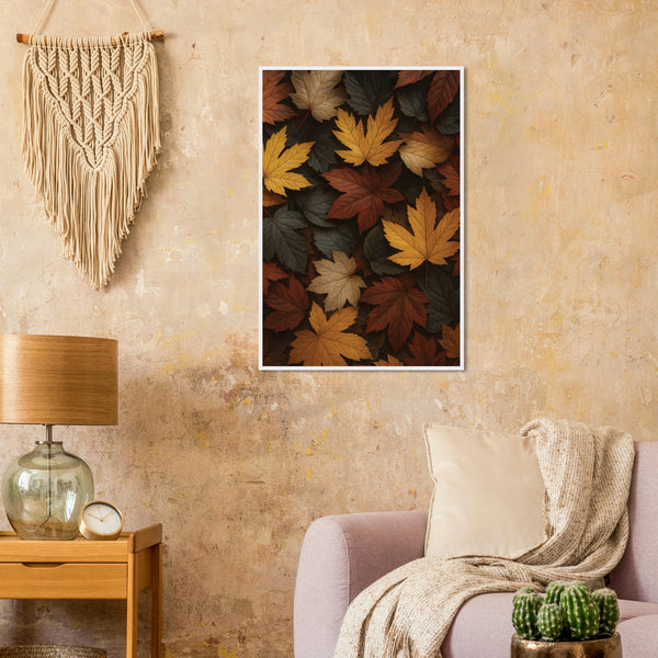 Golden Autumn Leaves - - Wooden Framed Posters