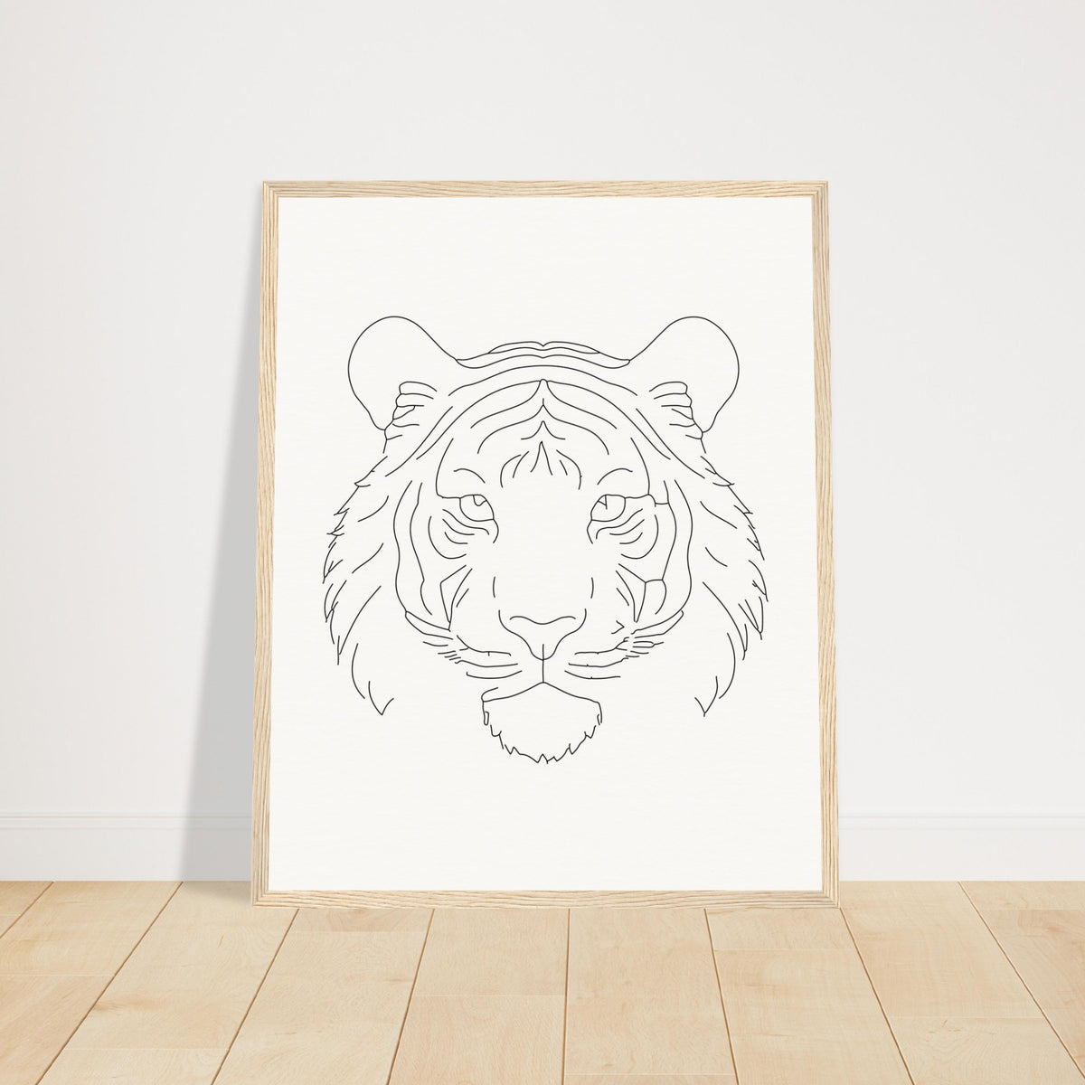 Majestic Lines - The Tiger's Gaze - 40x50 cm 16x20″ Wood frame - Wooden Framed Posters