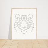 Majestic Lines - The Tiger's Gaze - 40x50 cm 16x20″ Wood frame - Wooden Framed Posters