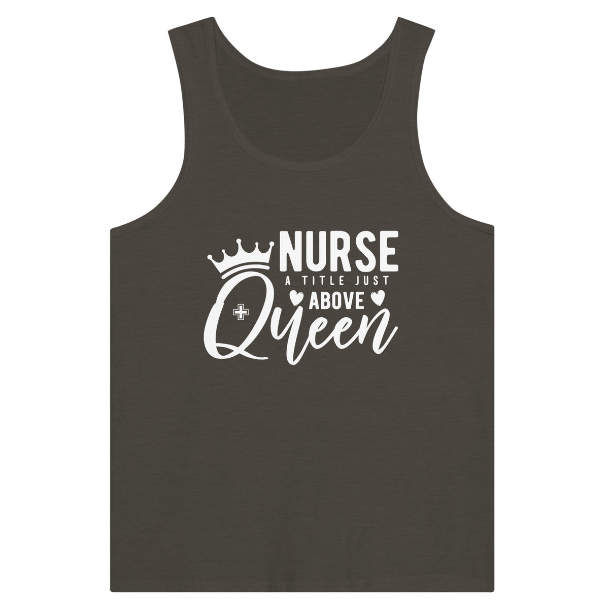 Royal Care - 'Nurse' Above Queen - Triblend Black Heather - Print Material