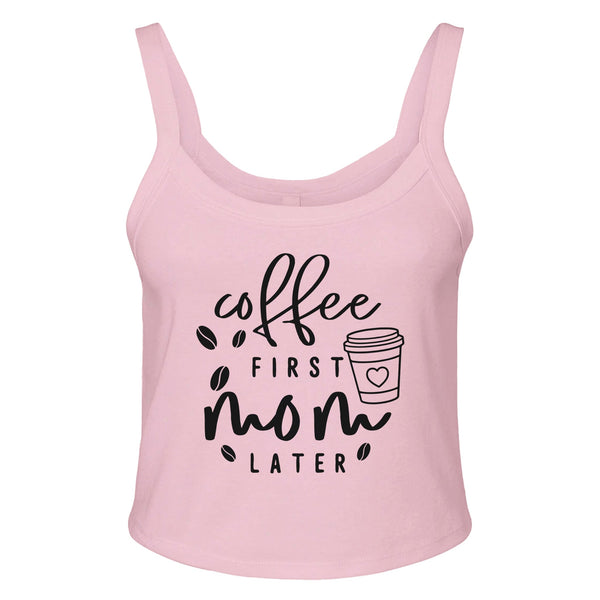 Brew Memories - Start Your Day Right with Our Coffee First Tank-Top - solid pink blend - Tank Tops