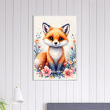 Adorable Fox & Blossoms - Nature's Delight - - Framed Posters