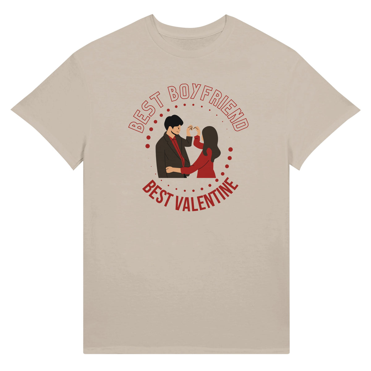 Best Boyfriend, Best Valentine - Romantic Tee for Him - Sand - T-Shirt