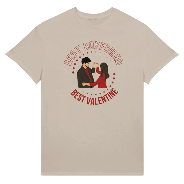 Best Boyfriend, Best Valentine - Romantic Tee for Him - Sand - T-Shirt
