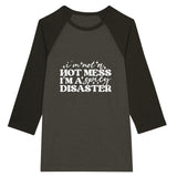 Spicy Disaster Unisex Raglan T-Shirt - Black Heather Black -