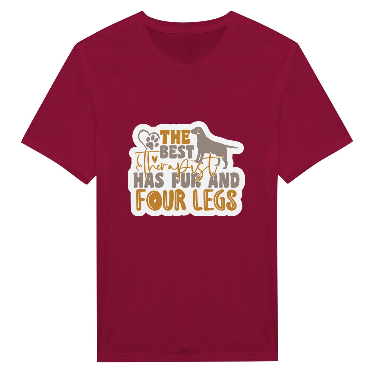 Fur & Four Legs - Where Comfort Meets Therapy in Every Stitch - Cardinal Red - T-Shirts