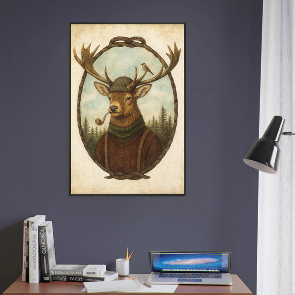 Gift Woodland Whimsy – Deer Portrait Metal Framed Poster - - Metal Framed Posters