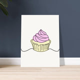 Sweet Elegance - Minimalist Cupcake Art - 45x60 cm 18x24″ - Posters