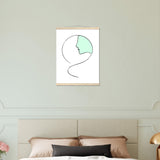 Serenity in Simplicity - Minimalist Face Art Poster - 45x60 cm 18x24″ Natural wood wall hanger - Posters With Hanger