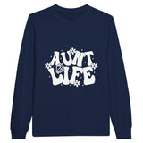 Aunt Life Vibes - Casual Comfort Tee - Navy - Long Sleeve T-shirts