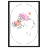 Ethereal Blossom Muse - Framed Line Art Poster - 30x45 cm 12x18″ Black frame - Wooden Framed Posters