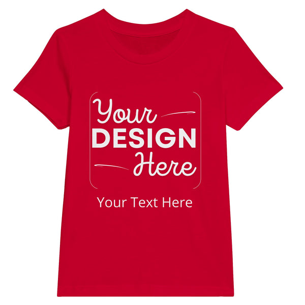 Soft and Stylish Kids Customizable Crewneck Tee - Red - Kids' T-Shirts