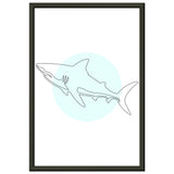 Majestic Shark - Minimalist Line Art - 30x45 cm 12x18″ - Metal Framed Posters