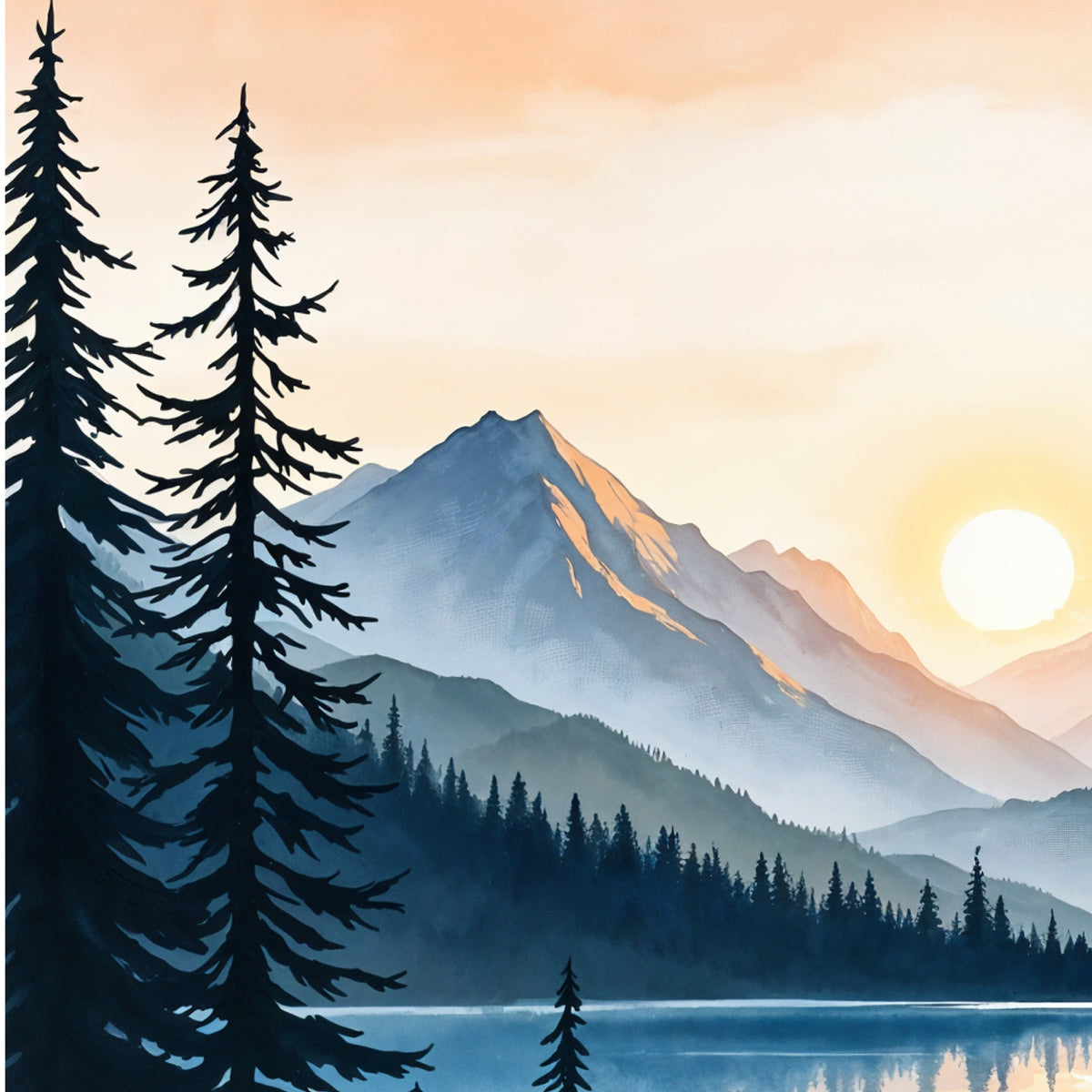 Still Waters, Distant Peaks - Metal Framed Poster - - Metal Framed Posters