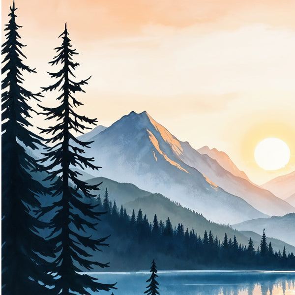 Still Waters, Distant Peaks - Metal Framed Poster - - Metal Framed Posters