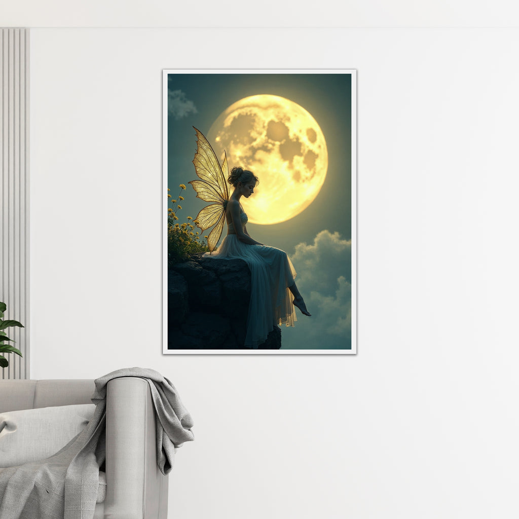 Enchanted Wings - Full Moon Glow - 12x18 - Framed Posters