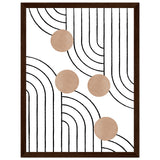 Timeless Elegance - Abstract Line Art with Natural Tones - 30x40 cm 12x16″ Dark wood frame - Wooden Framed Posters