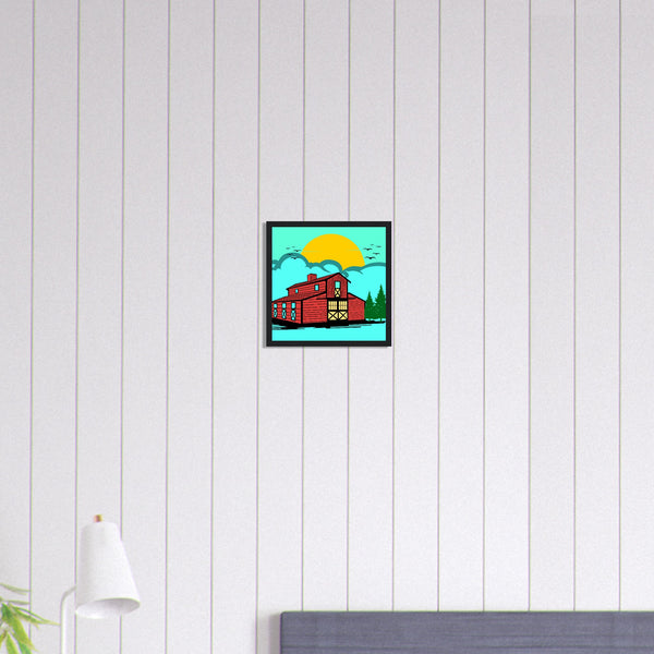 Countryside Sunrise - A Nostalgic Barn Scene - - Wooden Framed Posters