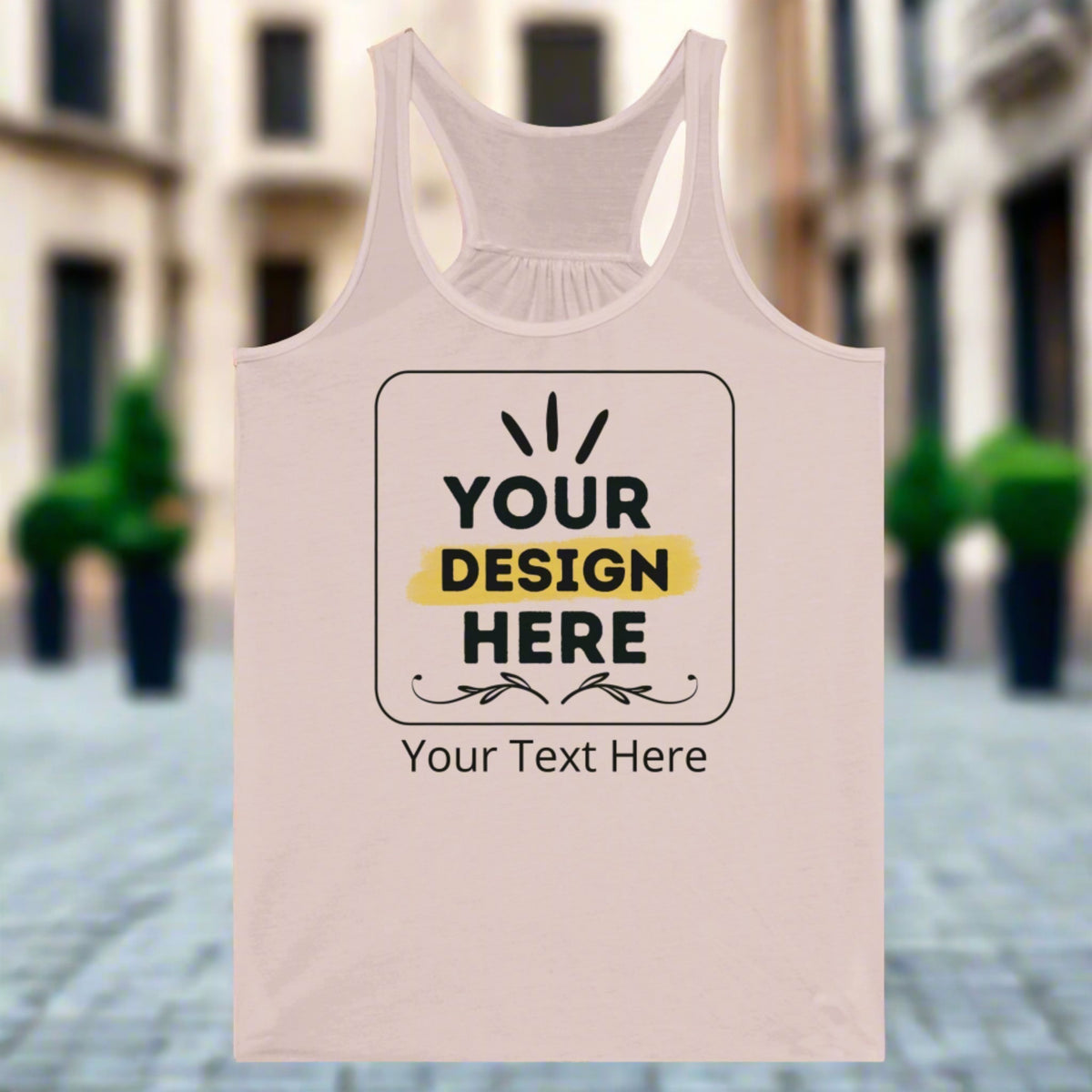 Elevate Your Look - Personalized Flowy Racerback Tank for Women - Soft Pink - Tank Tops