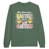 Easter Fun with My Sister – Cute Chick Shirt - Military Green - Long Sleeves T-shirts