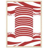 Twist of Elegance - Striking Red & White Art - 45x60 cm 18x24″ Wood frame - Framed Posters