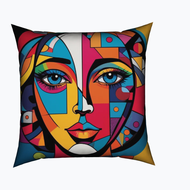 Artistic Flair - Pop Art Face Cushion - - Cushions