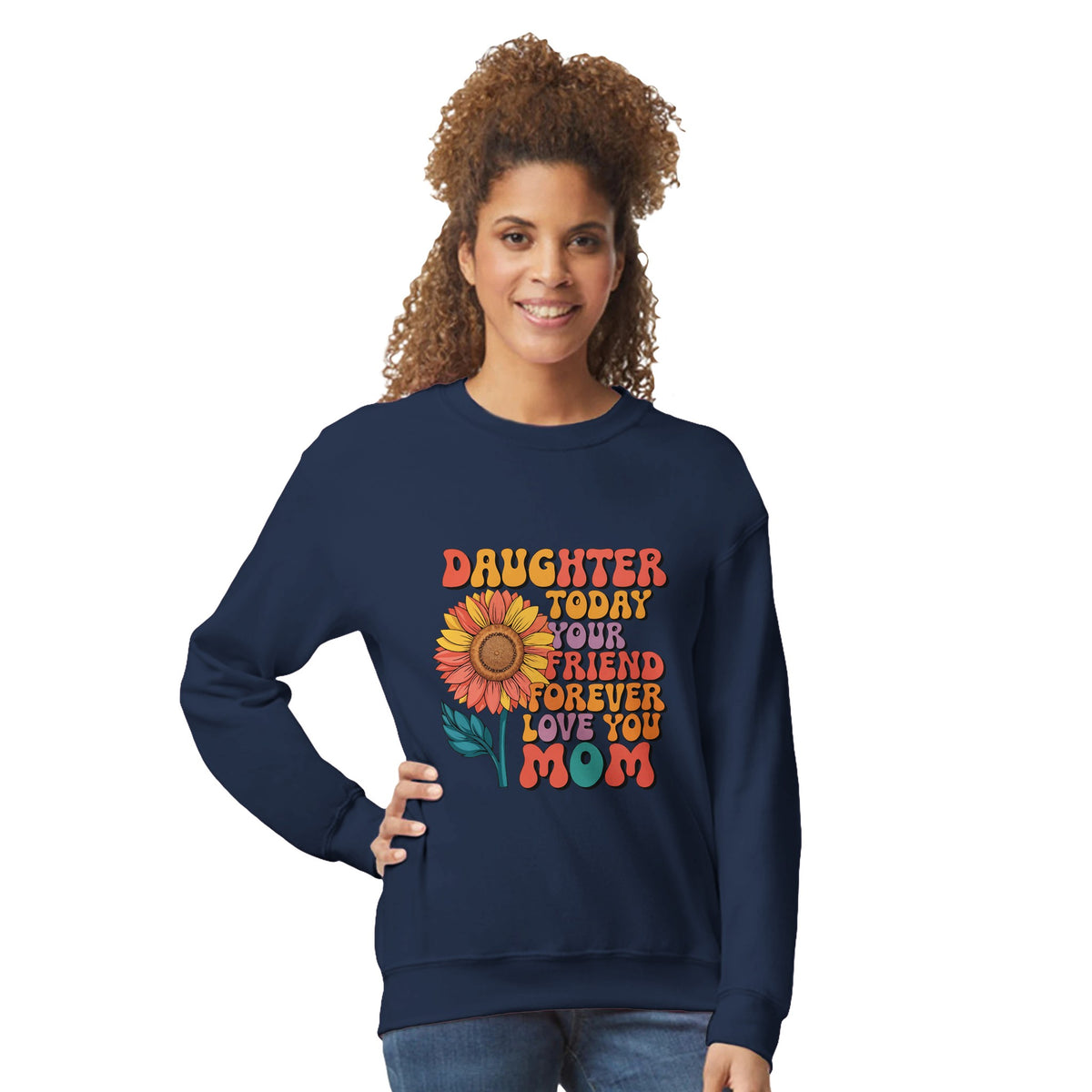 Sunflower Serenity - Celebrate Your Bond with Mom - Navy - Sweatshirts