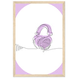 Melodic Moments - Stylish Headphones Print - 30x45 cm 12x18″ Wood frame - Framed Prints