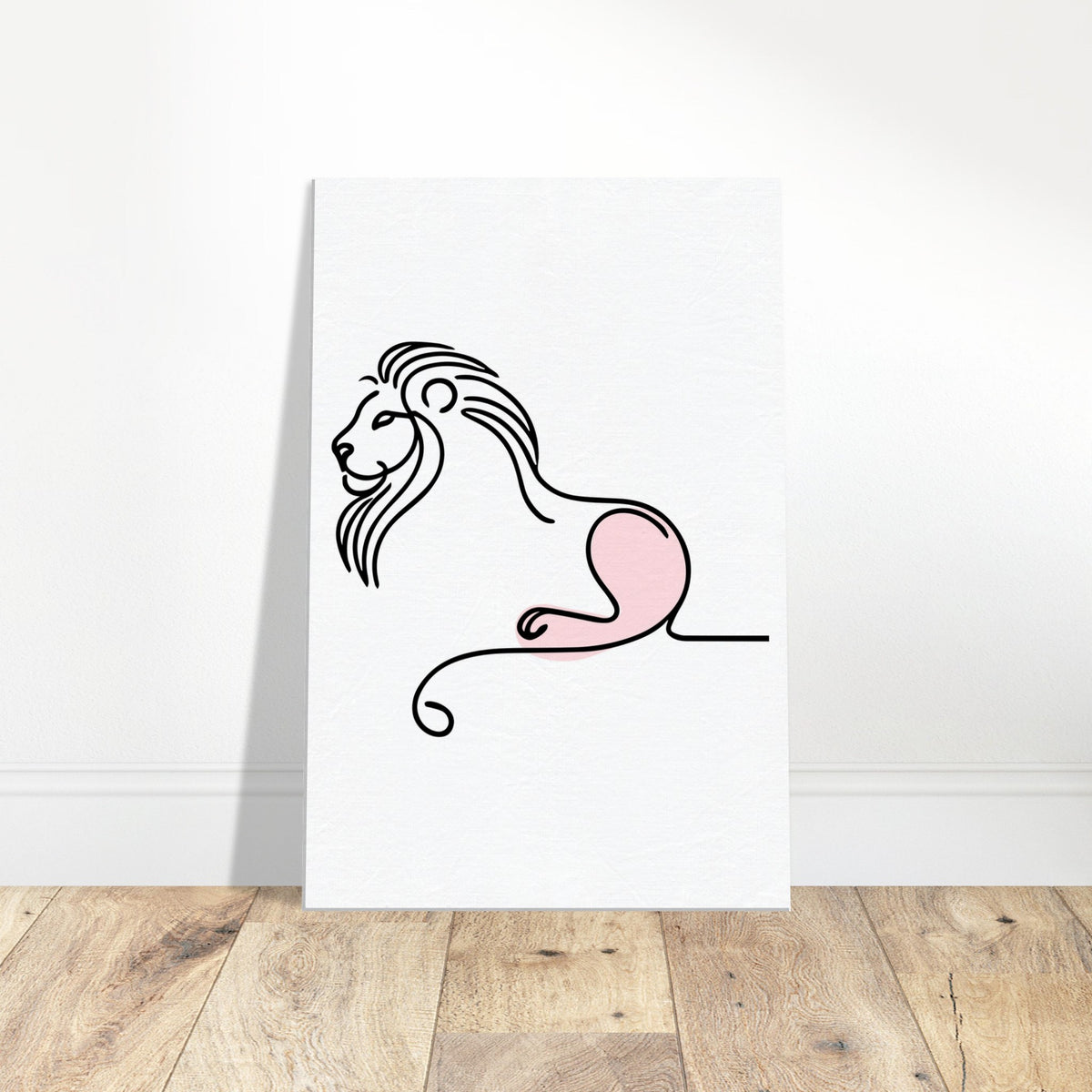 Tranquil Majesty - Minimalist Lion Art - 60x90 cm 24x36″ - Canvas Prints