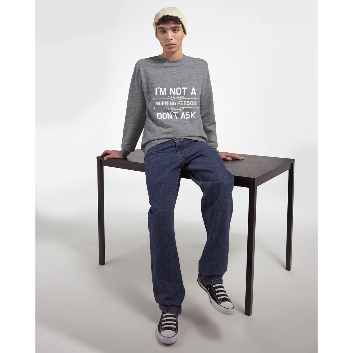 Control Freak Chic - Bold Statement Sweatshirt - Heather Gray - Crewneck Sweatshirts