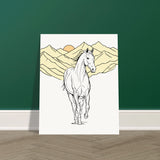 Majestic Freedom - Horse in Mountainous Landscape - - Posters