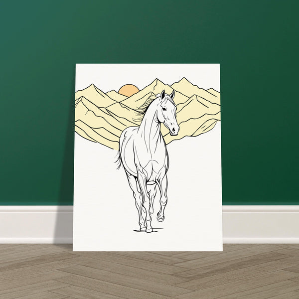 Majestic Freedom - Horse in Mountainous Landscape - - Posters