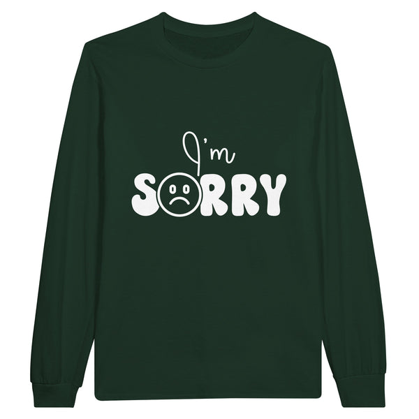 Apology in Threads - Wearable Regrets on Cotton - Forest Green - Long Sleeve T-shirts