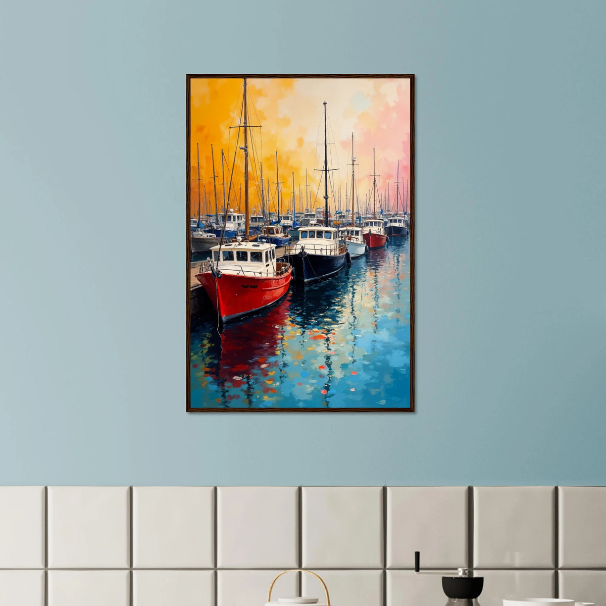 Gift Wanderlust – Wooden Framed Boat Poster - Dark wood frame - Wooden Framed Posters