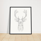 Nature's Grace - Deer Illustration - 40x50 cm 16x20″ Black frame - Wooden Framed Posters