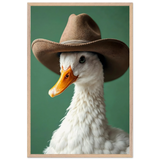 Duck with a Hat – Framed Wall Art for All Ages - Wood frame - Wooden Framed Posters